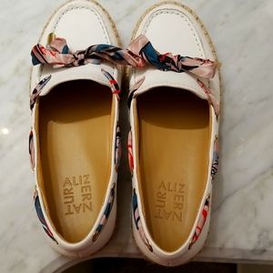 White leather Naturalizer loafers